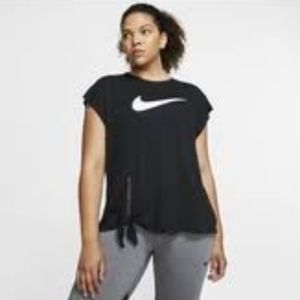Nike tie front plus black active shirt top 1x